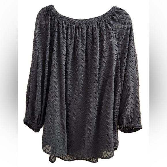 Cato Long sleeve, Slit sleeve, Gray Blouse peasant top - Picture 3 of 11